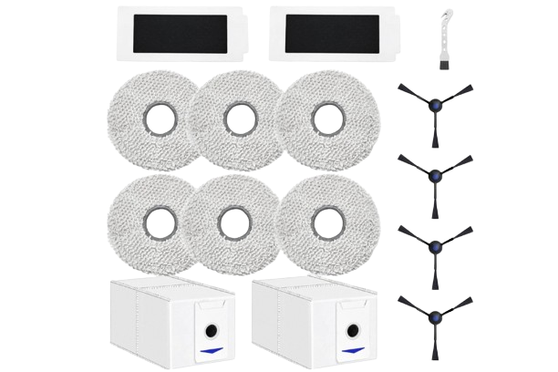 Ersatzteile für den ECOVACS DEEBOT T30 OMNI sind zu sehen.