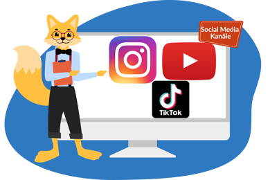 Der Smart Home Fox Experte zeigt auf Social Media Knäle wie Instagram, Youtube und TikTok