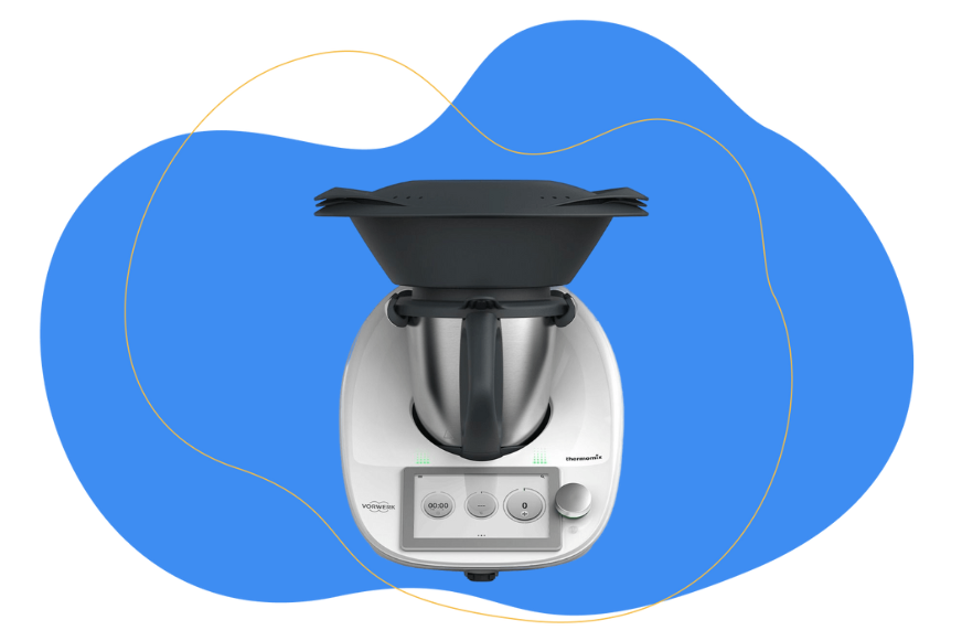 Der Thermomix von Vorwerk ist in der Nahaufnahme zu sehen