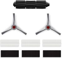 Verschiedene Yeedi Mop Ersatzteile sind vor einem weißen Hintergrund zu sehen