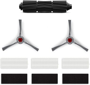 Verschiedene Yeedi Mop Ersatzteile sind vor einem weißen Hintergrund zu sehen