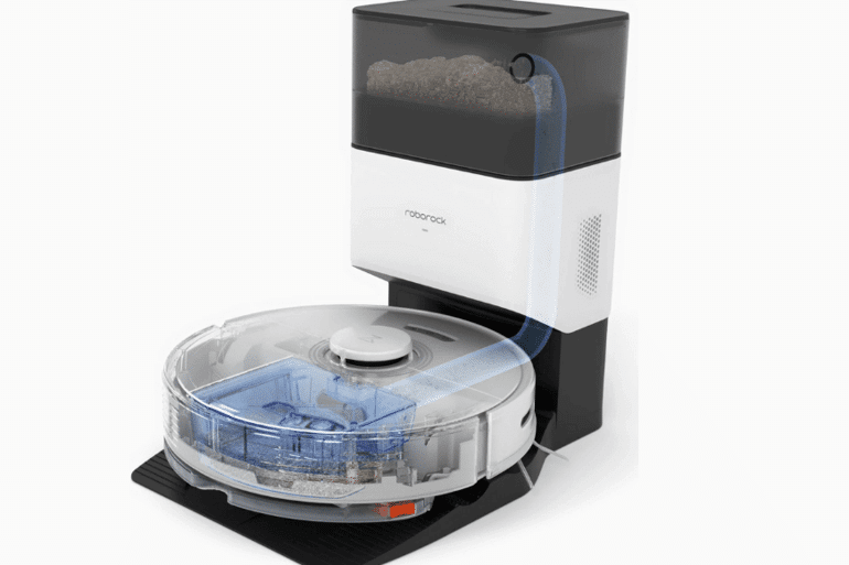 Funktionsweise der Absaugstation des Roborock Q7 Max+ wird abgebildet