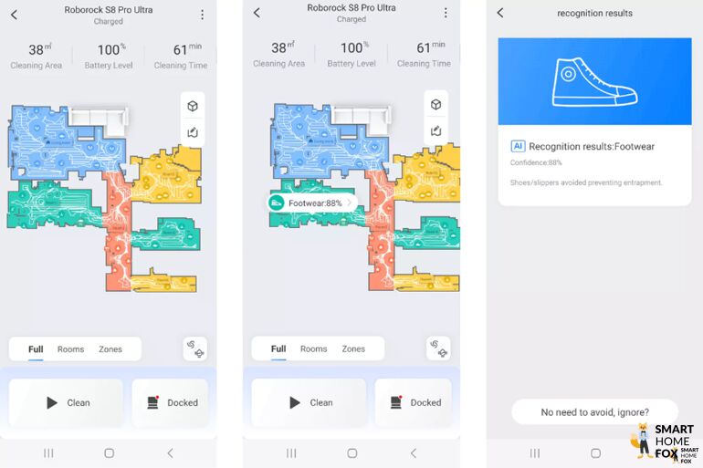 In der Roborock S8 Pro Ultra App sind die Beschreibungen der erkannten Hindernisse zu sehen.