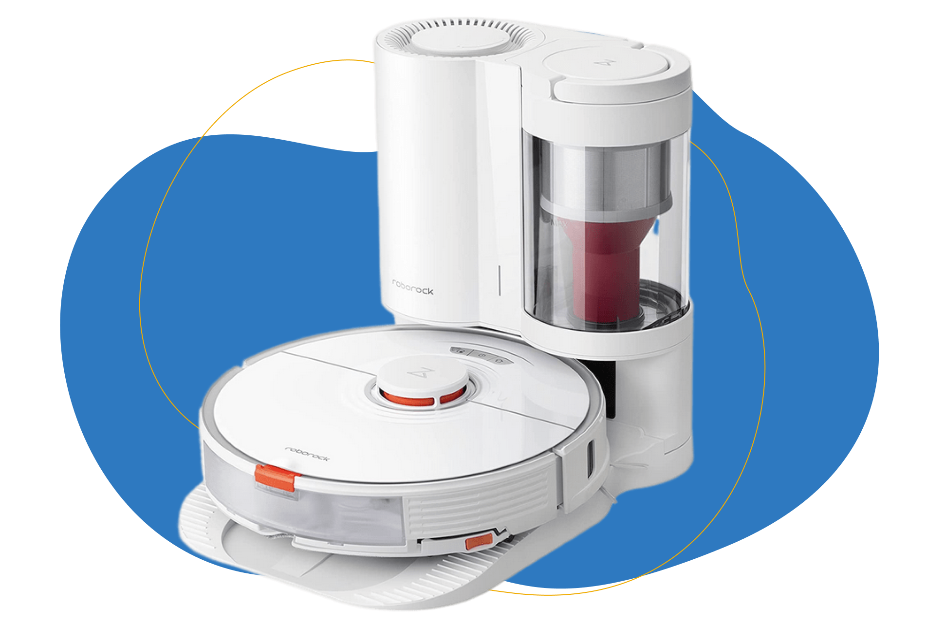 Der Roborock S7 steht an der Absaugstation