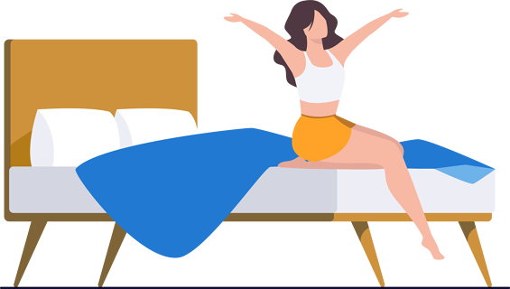 Eine Person, die gerade am aufwacht.