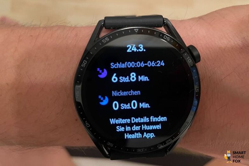 Man sieht die Schlafaufzeichnung auf der Huawei Watch GT 3.
