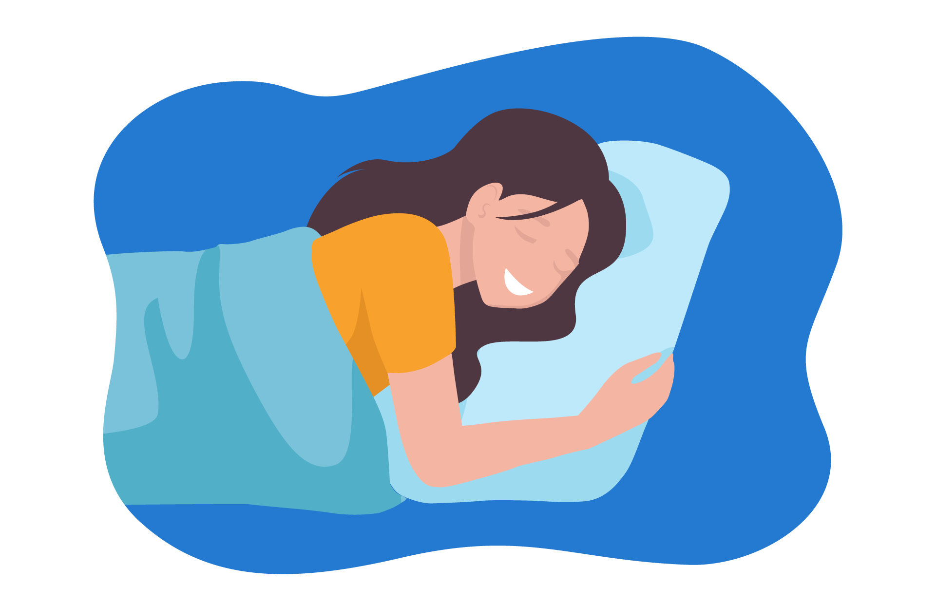 Man sieht eine schlafende Frau.