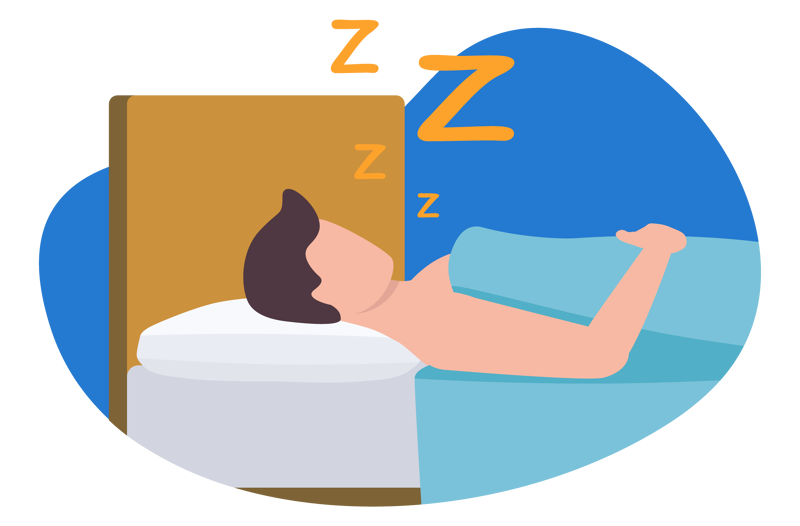 Man sieht eine schlafende Person.