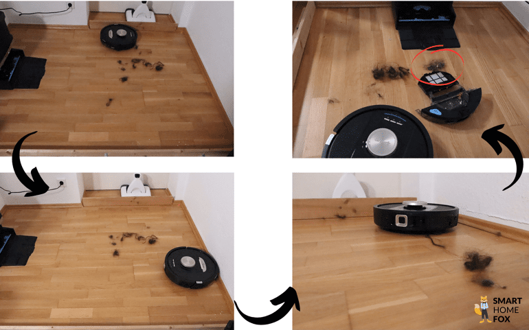Shark Powerdetect entfernt Haare vom Parkett