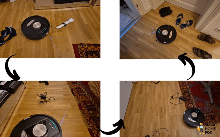 Das Testergebnis bei der Objekterkennung des Shark 2-in-1 Nevertpuch Pro ist zu sehen.