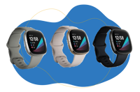 Man sieht die Fitbit Sense.
