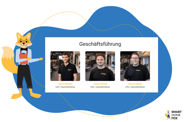 Die drei Gründer von Solago Janik Nolden, Julian Dienst und Kevin Malek im Smart-Hpme-Fox Check.