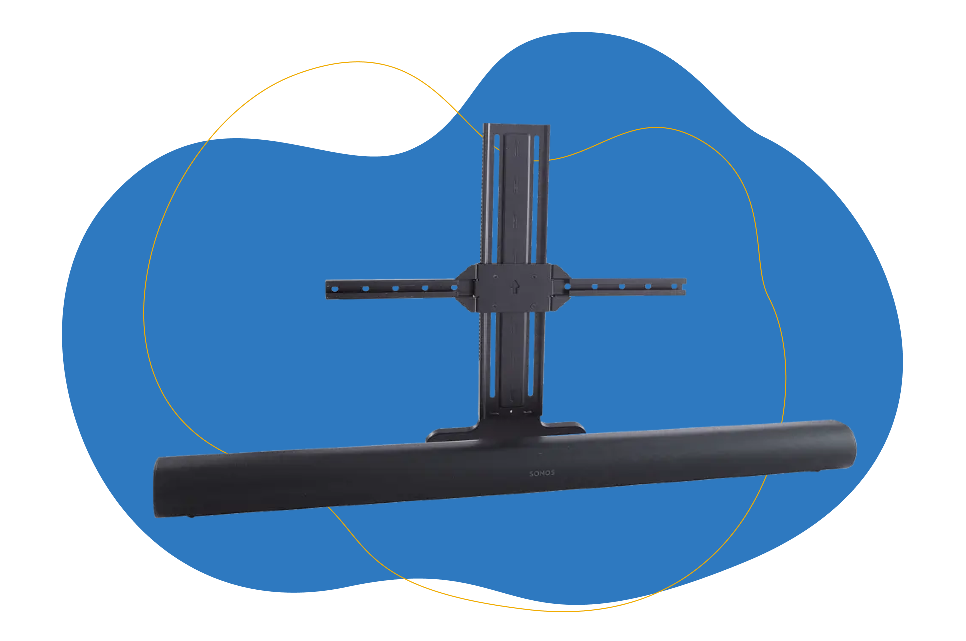 Sonos Arc und Fernseher Wandhalterung in Schwarz