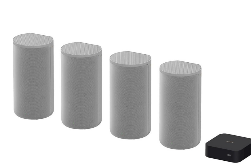 Das SONY HT-A9 Surround Soundsystem ist vor einem weißen Hintergrund zu sehen.