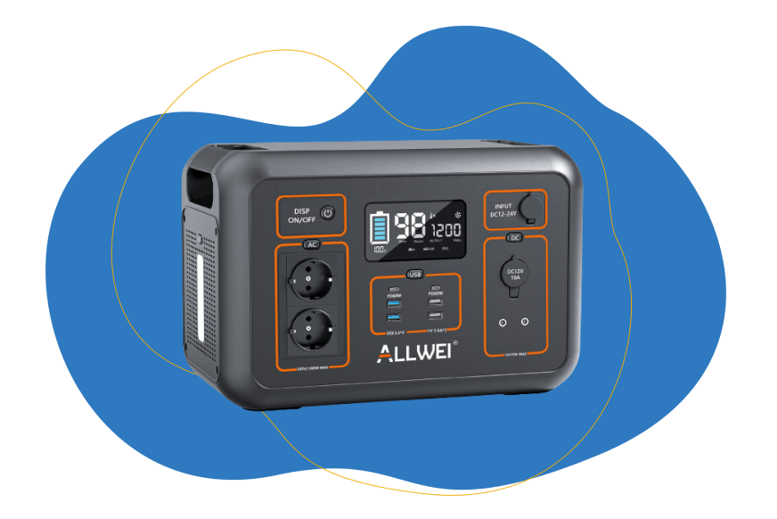ALLWEI Tragbare Powerstation 1200W