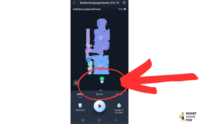 Ein Zimmer wird in der SwitchBot App nicht komplett angezeigt.