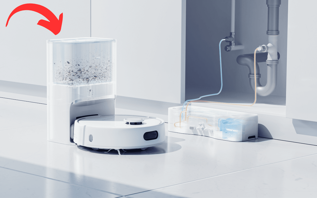 Die beiden Stationen des SwitchBot S10 sind zu sehen.