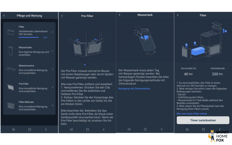 Die App des SwitchBot Luftbefeuchters ist zu sehen.