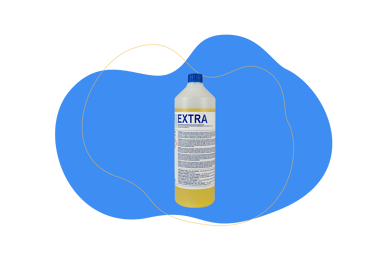 Man sieht eine Flasche des Teppichshampoos von Albatros.