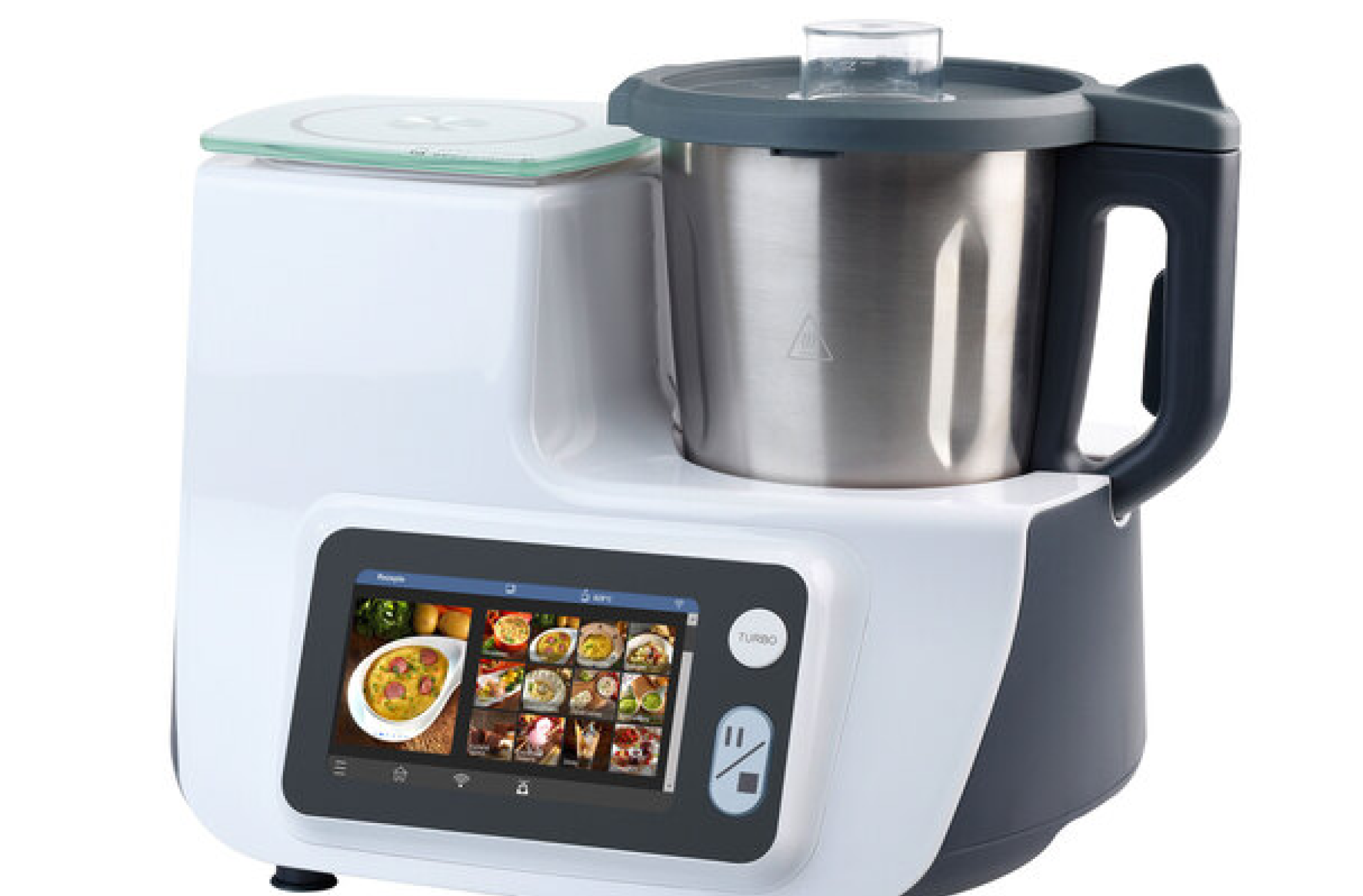 Ambiano Küchenmaschine in Weiß mit Aufsätzen