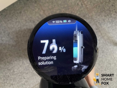 Tineco Floor One S7 Ultra Modus: Elektrolytische Desinfektion Fortschrittsanzeige auf dem Display