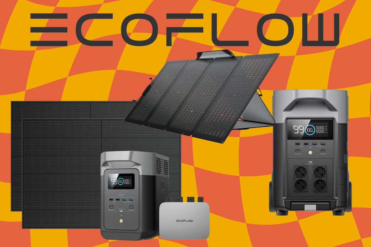 Ecoflow Balkonkratwerk, Solarpanel und Speicher