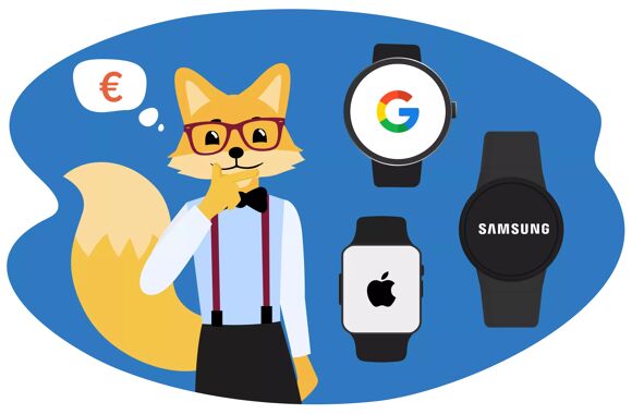 Smart Home Fuchs neben Smartwatches
