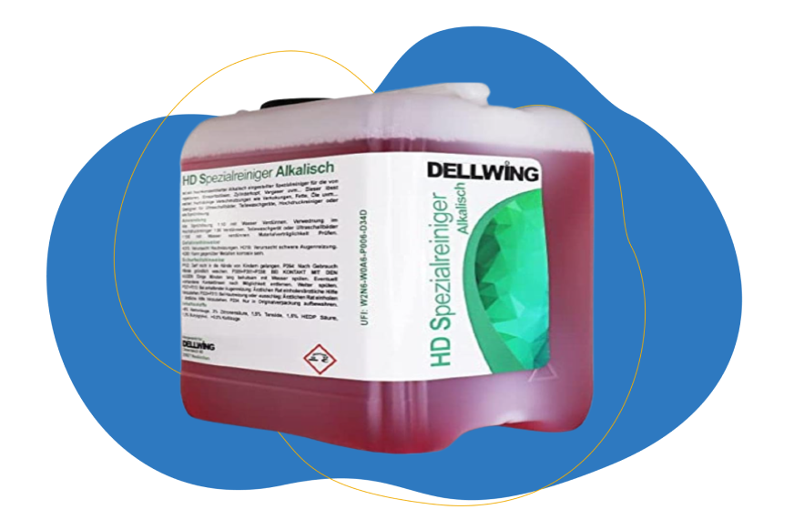 Ultraschallreiniger für Vergaser auf blauem Hintergrund