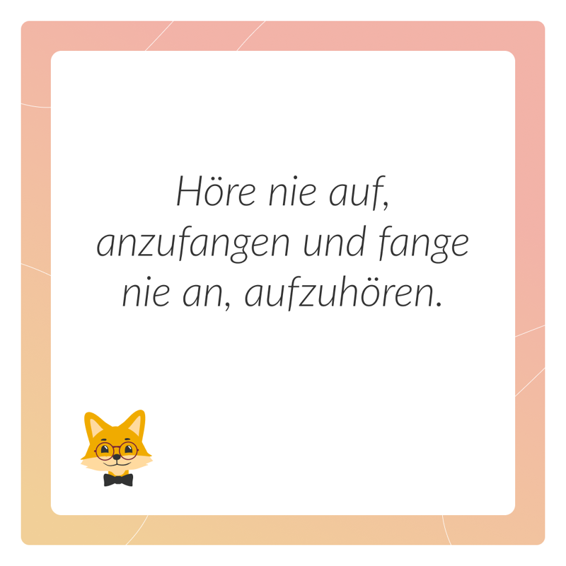 Grafik mit einem Spruch
