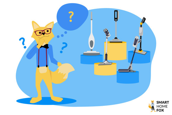 Smart Home Fox Fuchs fragt sich, welchen Akkustaubsauger er aussuchen soll.