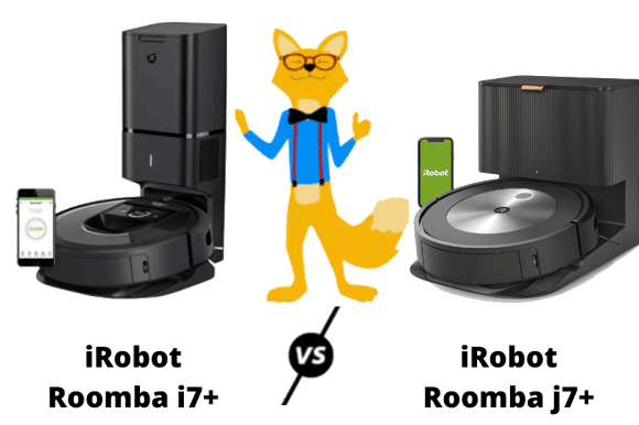 Der iRobot Roomba j7+ vs.Roomba i7+ stehen zum Vergleich nebeneinander